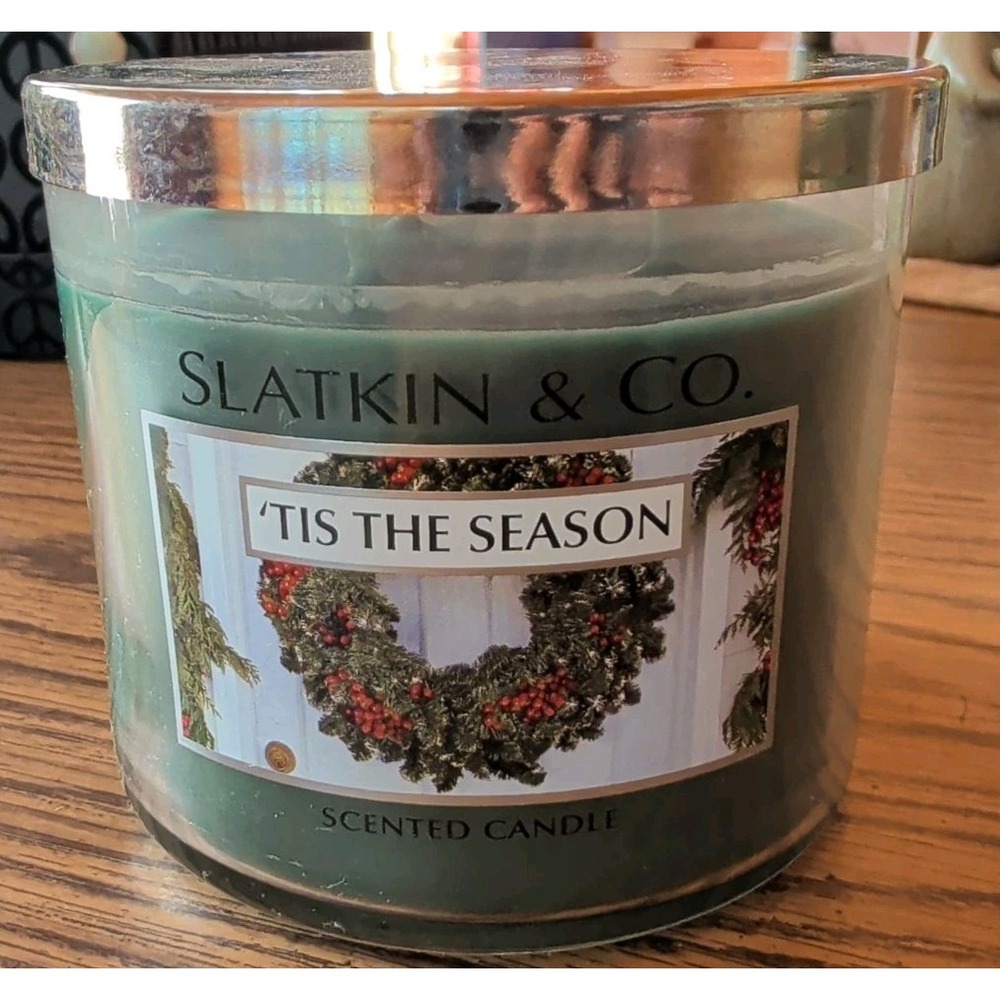 NEW Bath & Body Works Candle Scented 3 Wick 14.5 oz Slatkin & Co. Tis The Season